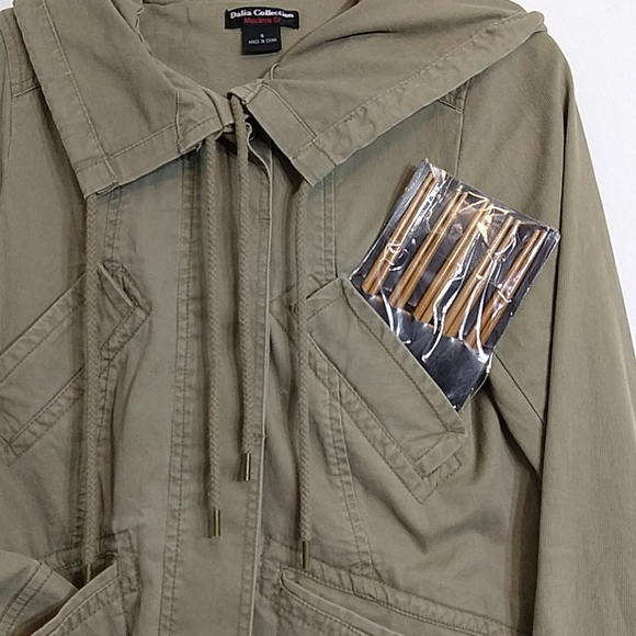 Dalia Collection Tan/Safari Hooded Jacket sz S - Picture 5 of 14